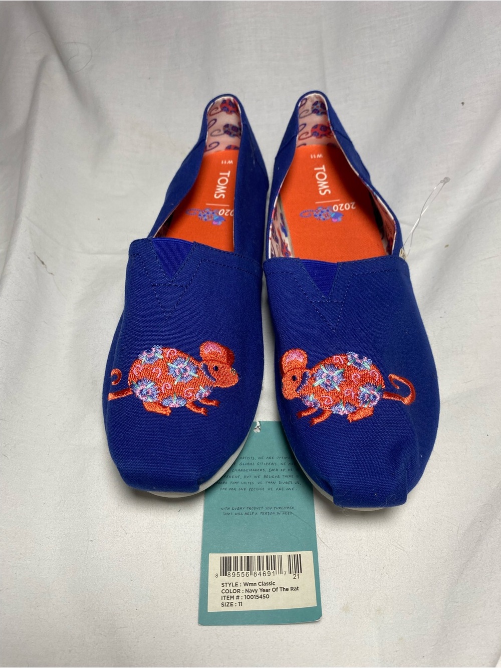 TOMS Royal Blue Slip-On shoes. Women’s US Sz 11
